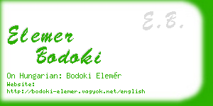 elemer bodoki business card