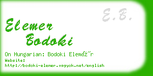 elemer bodoki business card